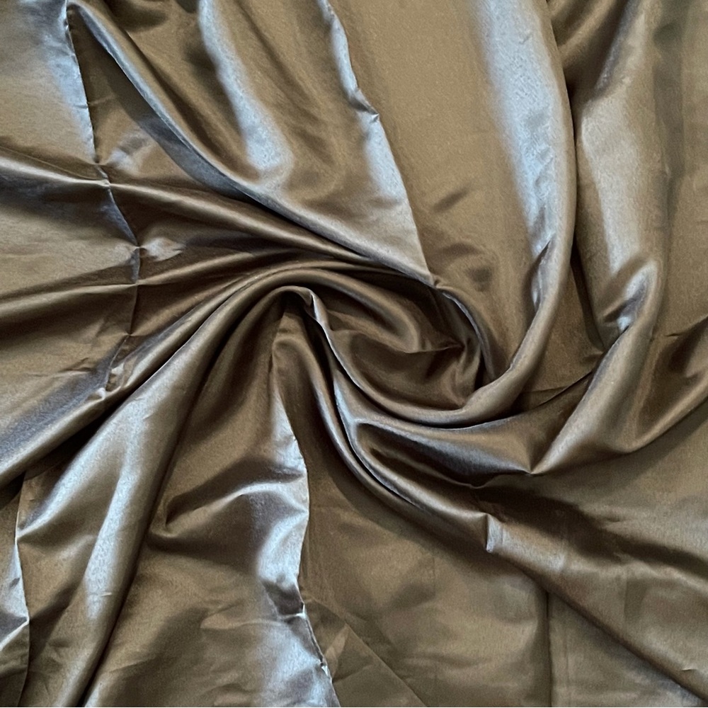 Metallic Silver and Black Double -Faced Shiny Fabric